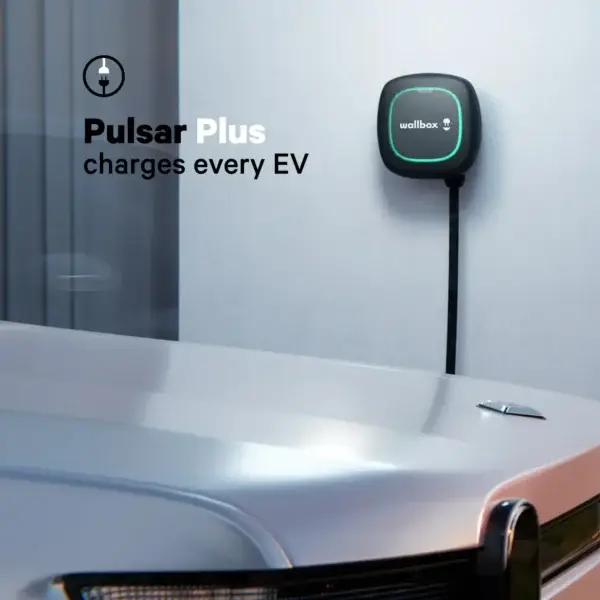 Wallbox - Cable Pulsar Plus J1772 Level 2 Hardwired Electric Vehicle (EV) Charger up to 48A - 25' - Black - Image 2