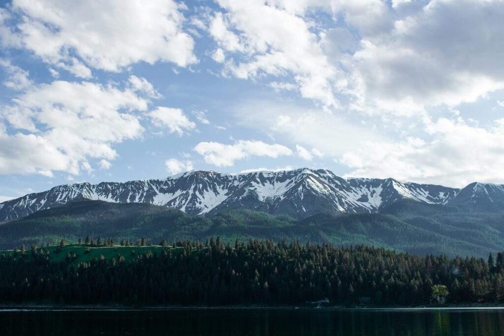 The Wallowa Mountains in Oregon in an electric vehicle