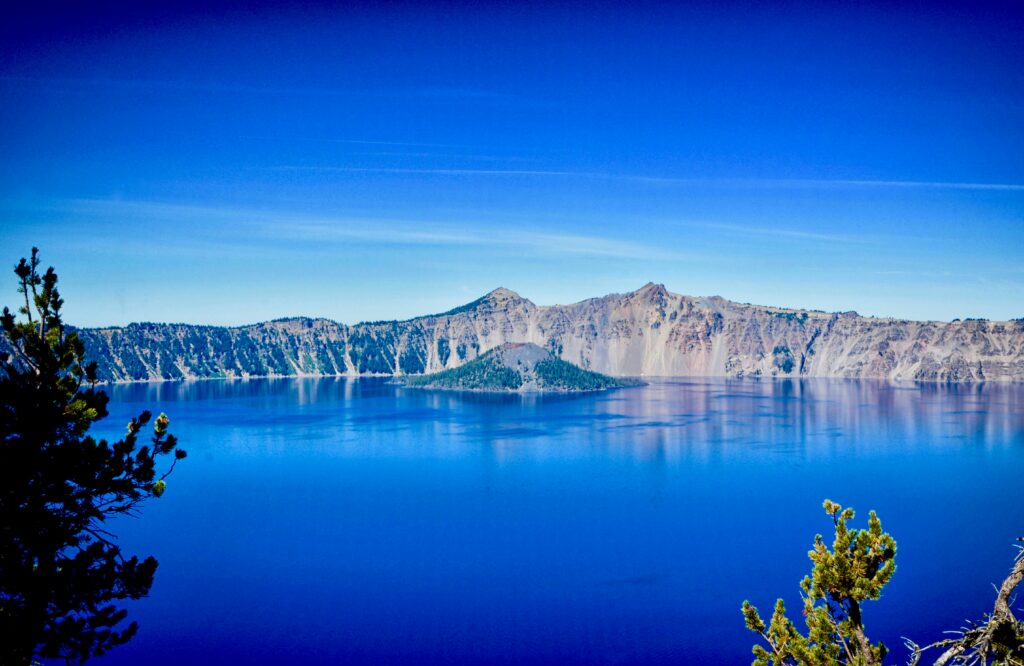 Crater Lake in Oregon in an electric vehicle